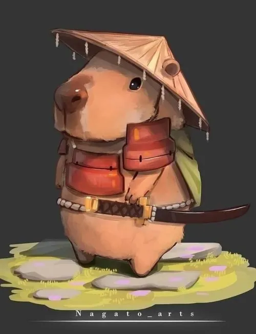 Ảnh meme nhẹ bấc capibara thở mạnh thể hiện sự thở dài.