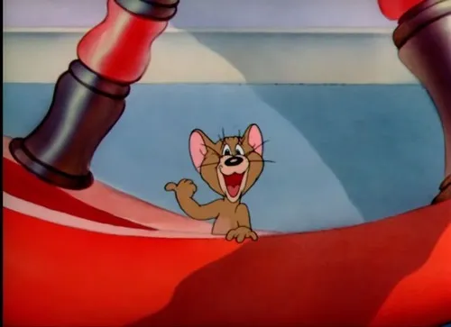 Ảnh troll chuột Jerry búng lên ánh nhìn tinh quái trong khung cửa