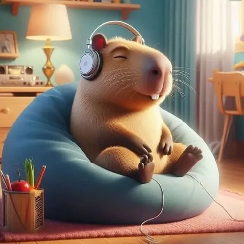 Meme hài lập tức capibara nhìn thẳng thể hiện sự từ chối.