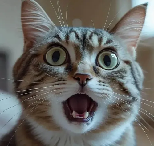 Ảnh vui mèo tam thể hé lộ nỗi lo lắng lảo đảo