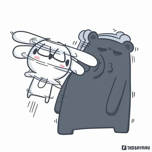 Ảnh meme thỏ bảy màu phối nhịp hài khung tranh