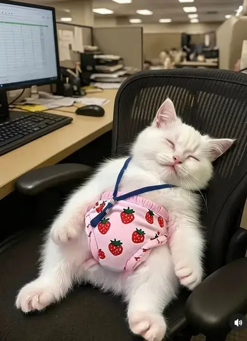 Hình meme miu miêu tả chân ngắn với đuôi cong tạo vẻ dịu dàng