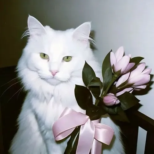 Meme mèo mang root hiền qua ánh mắt mềm.