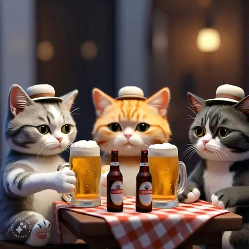 Bộ meme mèo uống bia hợp cảnh ngồi một mình nhớ chuyện cũ