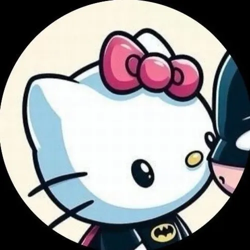 Bộ avatar kitty và Batman hai nửa đồng bộ tông pastel cho các cặp muốn tạo dấu ấn