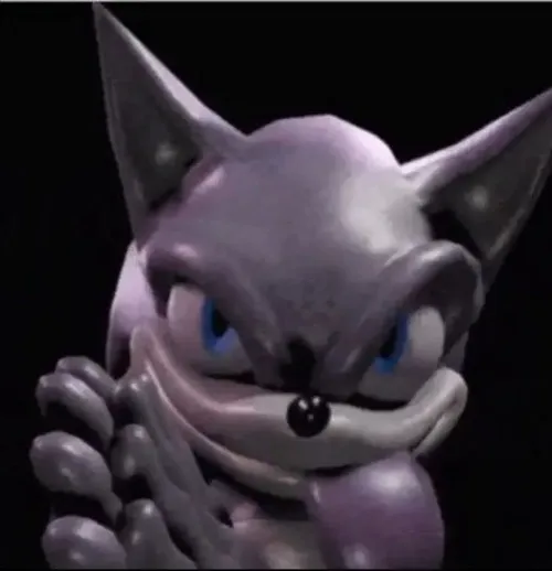 Hình meme hài nét mặt Sonic cười đểu nhấn chi tiết nhếch môi lệch