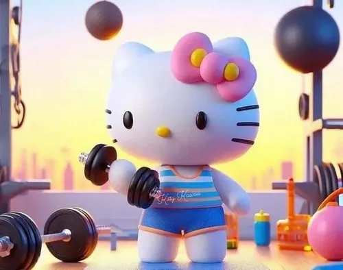 Ảnh meme vui Kitty siêu bắp tạo hình đối nghịch trong khung gương sáng