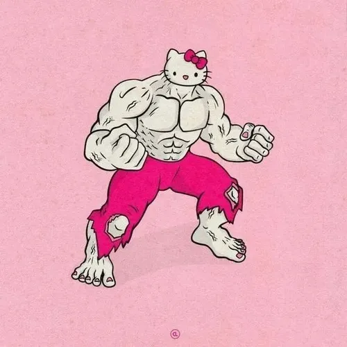 Khi muốn đẩy cao tinh thần nhóm hãy dùng meme Kitty cơ bắp cho thêm vui.