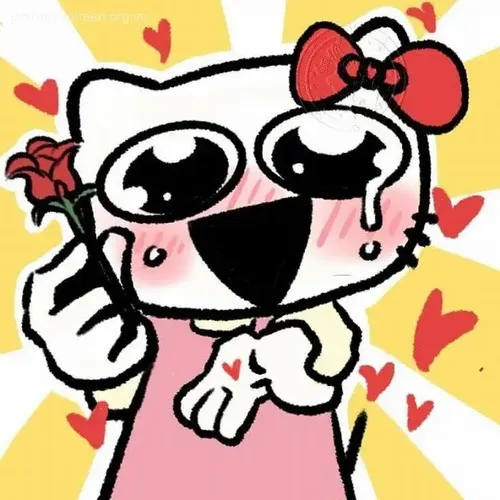 Khi trái tim trống trải hình Hello Kitty khóc thể hiện cảm xúc mộc mạc