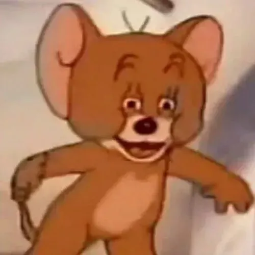 Ảnh meme vui khuôn mặt đơ nhẹ của Jerry trong phòng cổ điển