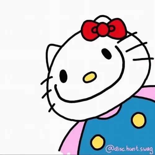 Hình meme hài mèo Hello Kitty cầm dao đồ chơi kinh sợ nhẹ