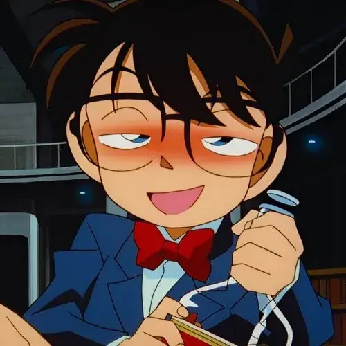 Meme Conan uống rượu mặt đỏ bừng