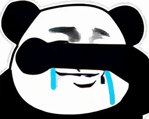 Hình troll gấu trúc khóc cười sụt sùi với giọt lệ to tròn