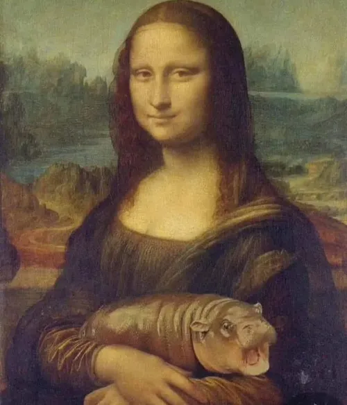 Meme hà mã gắn với hà mã to lớn trong dòng sông