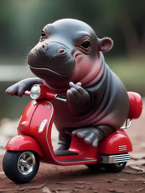 Meme hài hà mã tròn mô tả hà mã phản ứng lời nói bất ngờ