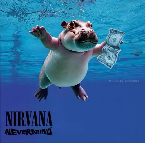 Meme chế hà mã mũm mĩm nêu bãi bùn và miệng hà mã