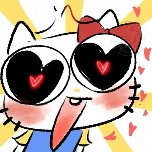 Meme hài mèo Hello Kitty tức giận mà mắt đen tròn mở lớn