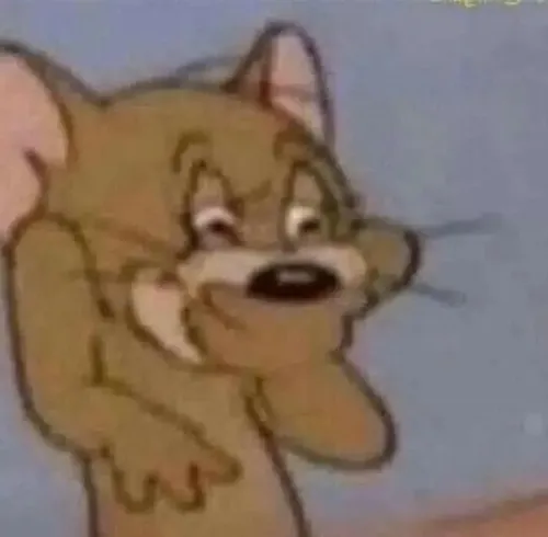 Hình meme hài Jerry cười khuôn mặt tươi khoảnh khắc thắng thế Tom