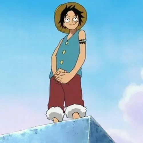 Meme Luffy bật cười giữa đảo gió tạo khoảnh khắc cực vui.