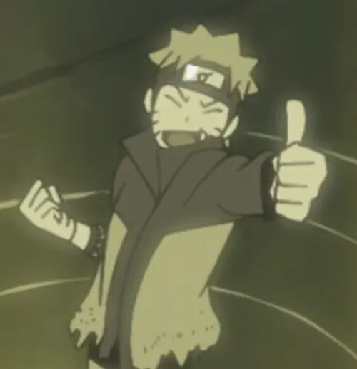 Ảnh chế ninja trẻ cười toe khoe nụ cười ngang bướng giữa sân Học viện ninja