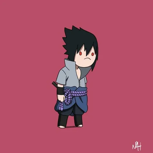 Meme Sasuke Uchiha đứng giữa Làng Lá với ánh nhìn lạnh đầy khoảng cách