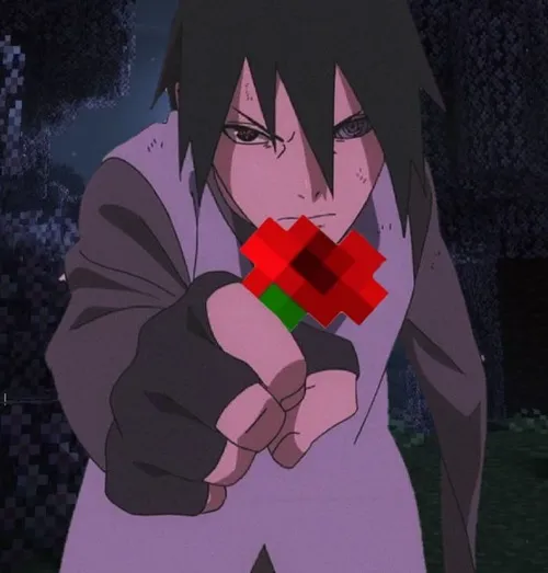 Hình meme hài Sasuke Uchiha bị Itachi xuất hiện bất ngờ làm đứng hình