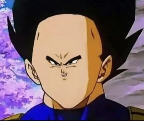Hình meme hài Son Goku đứng tạo dáng Super Saiyan Blue đầy tự tin