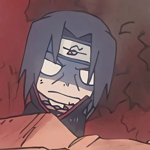 Meme Itachi ngồi suy tư với bản lĩnh trầm tĩnh giữa bóng tối Akatsuki