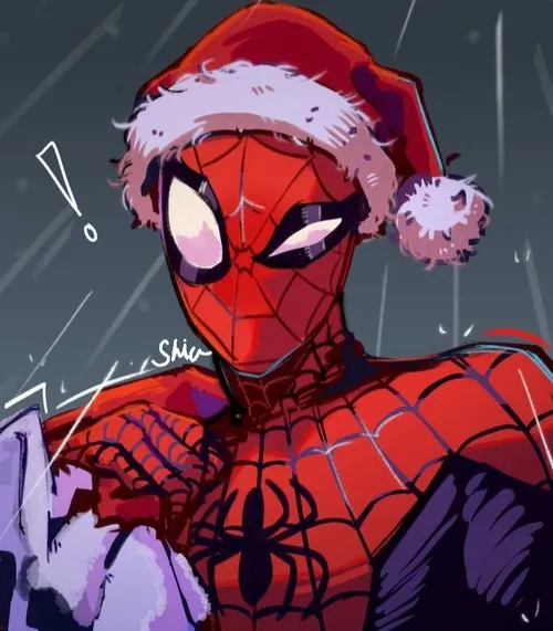 Ảnh vui chiến binh nhện ngẩng đầu nhìn trời gợi găng tay tơ sáng bóng