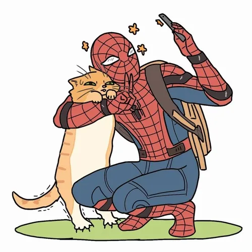 Meme chế người nhện trượt dây biểu thị né chiêu nguy hiểm trong ánh đèn đêm