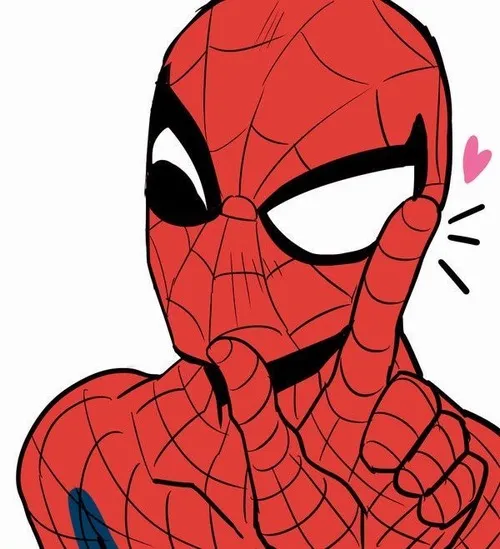 Meme người nhện chibi cúi sát tường nêu mặt nạ lớn mắt trắng nổi bật sắc thái