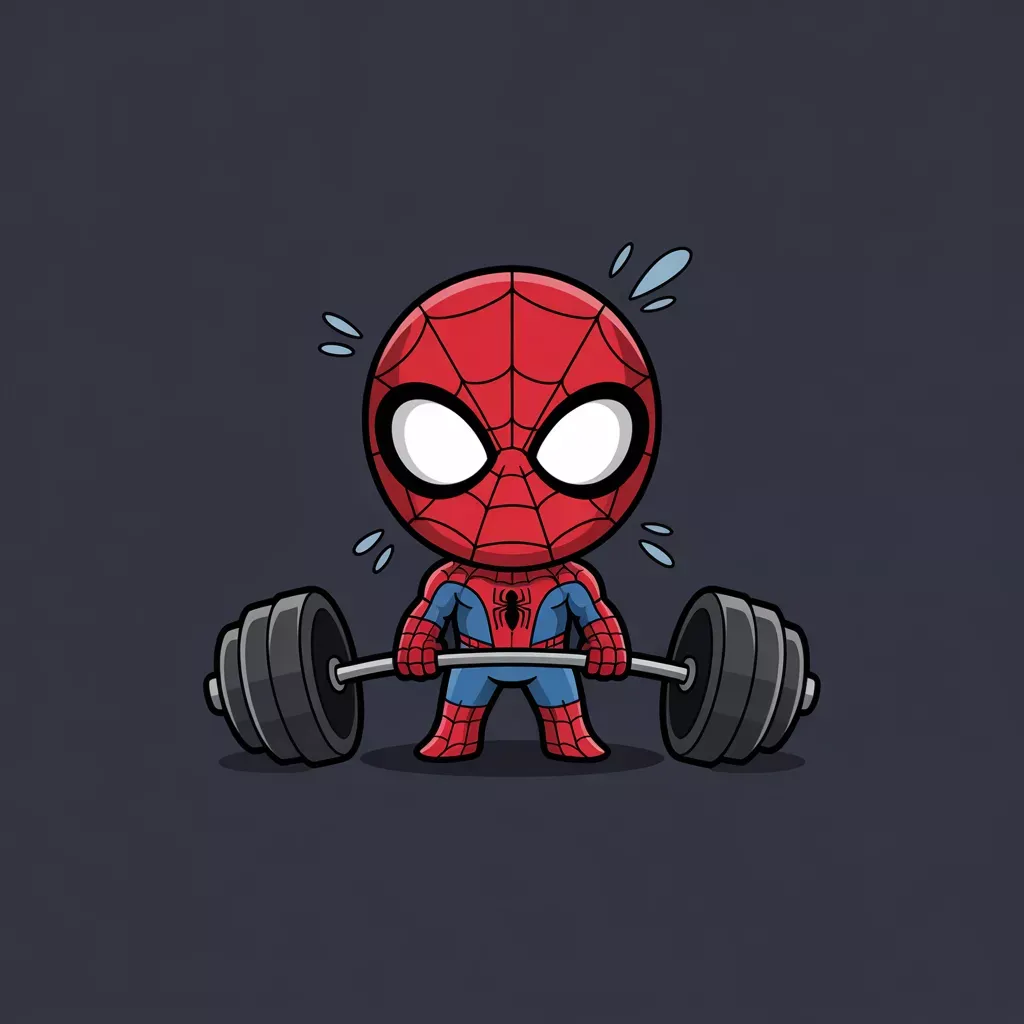 Meme người nhện dang tay đáp xuống mái mô tả đu dây tơ mềm mại