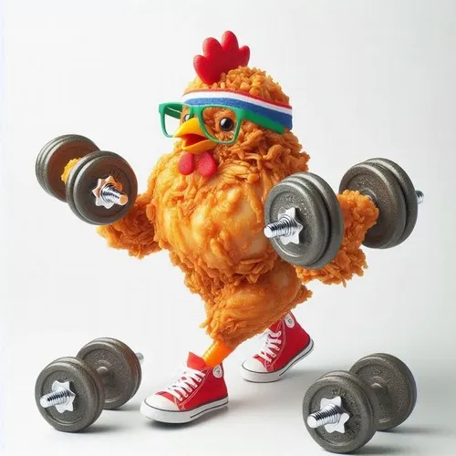 Meme chế con gà gợi dáng nghiêng hài hước bên cựa chân