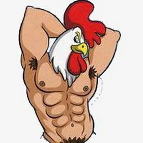 Hình meme hài con gà nêu tiếng gáy vang qua líu ríu và rướn cổ