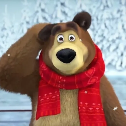 Hình vui gấu hiền liên hệ dáng ngồi bệt kiểu bất lực