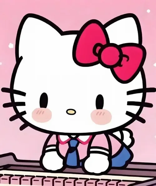 Hình đại diện cute mèo hồng pastel gợi cảm giác lơ đãng không cảm xúc