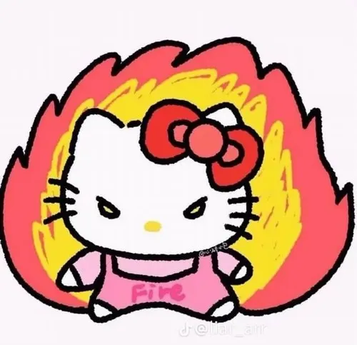 Ảnh trang cá nhân Hello Kitty vô tri với đường nét hiền và màu dịu