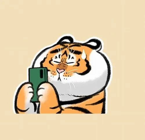 Meme hổ béo bụng phệ ngồi ù lì cười nham hiểm đầy nét tròn hóa