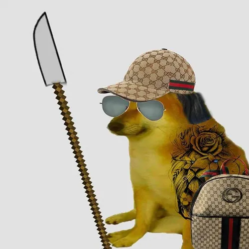 Ảnh meme vui bé Shiba hướng súng về phía trước rất gọn