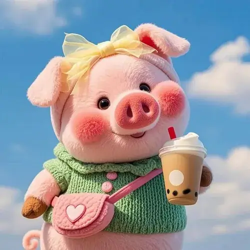 Ảnh hài heo vô tri, mắt hí vô cảm nhìn xa.