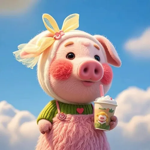 Ảnh chế lợn hồng xem thường, quay đầu cao hết mức.