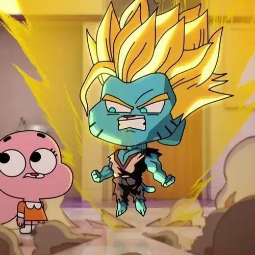 Hình troll hoạt hình mô tả biểu cảm đơ nhẹ với phối màu rực