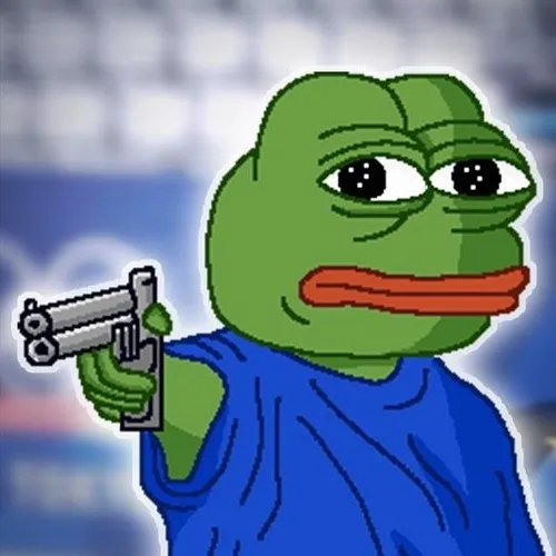 Hình meme hài ếch pepe nhếch môi kiểu khinh nhẹ.