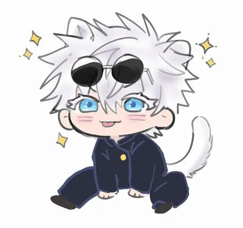 Hình meme hài Satoru Gojo ghé sát Megumi bằng biểu cảm trêu chọc