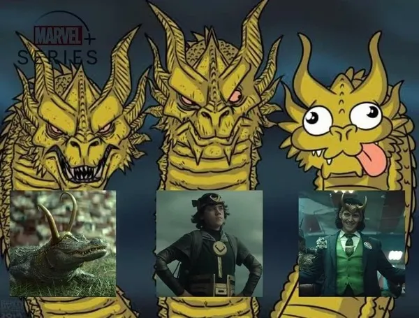 Ảnh meme vui rồng ba đầu làm bật tinh thần hai gánh một tấu