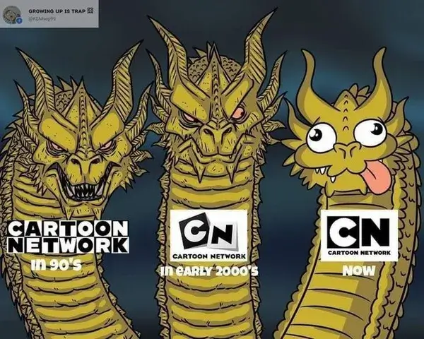 Ảnh meme vui rồng ba đầu diễn nét oai phong bị phá bể