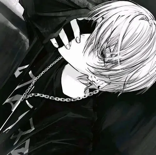 Ảnh đại diện cá nhân chàng tóc trắng co người trong áo đen, một tay che trán giữa những dải sáng quấn quanh làm khung ảnh xoáy mạnh, đậm đổ bóng