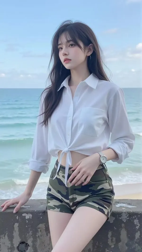 Bên hồ sen đầu hạ, thiếu nữ mặc yếm hồng nhạt chạm đầu ngón tay vào lá nước, nụ cười nhỏ làm khoảnh khắc trở nên e ấp