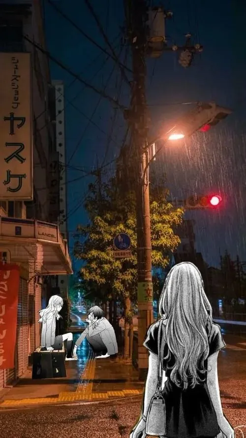 Cô nàng tóc sáng bước một mình dưới phố đêm, váy trắng mảnh và góc chụp từ sau lưng làm bầu không khí ngả về cô liêu rõ rệt