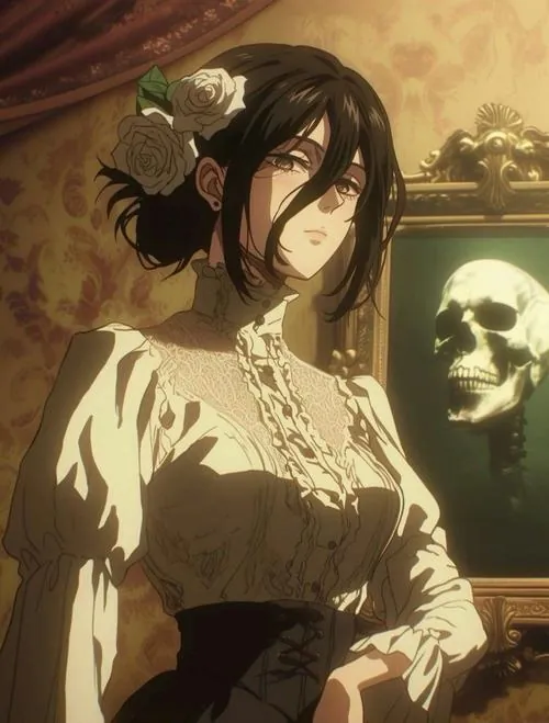 Cô gái tóc hồng phấn bưng ly cacao nóng trước cửa kính mờ sương, khăn choàng caro và ánh đèn phố khiến gương mặt thêm dịu dàng